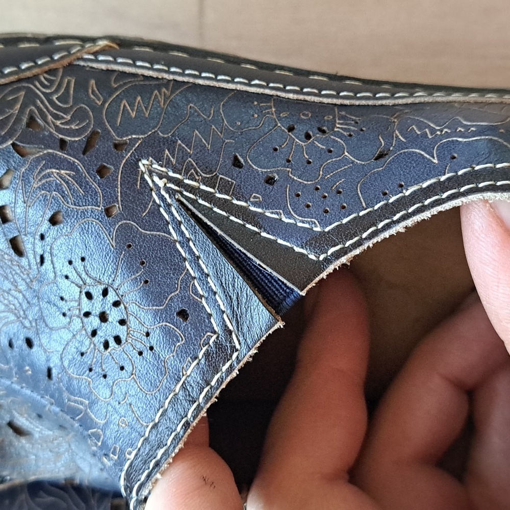 Spring Step L'Artiste Libora Navy Leather Comfort Loafers Slip-On Shoes Size 39 - Picture 6 of 11